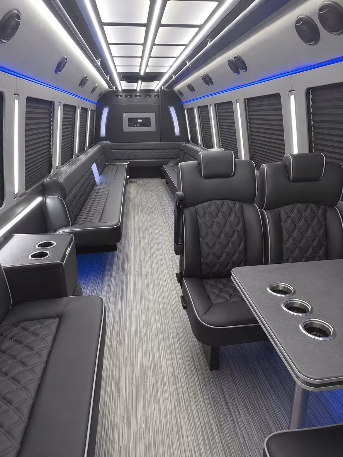 fayetteville 25 passenger party bus inside