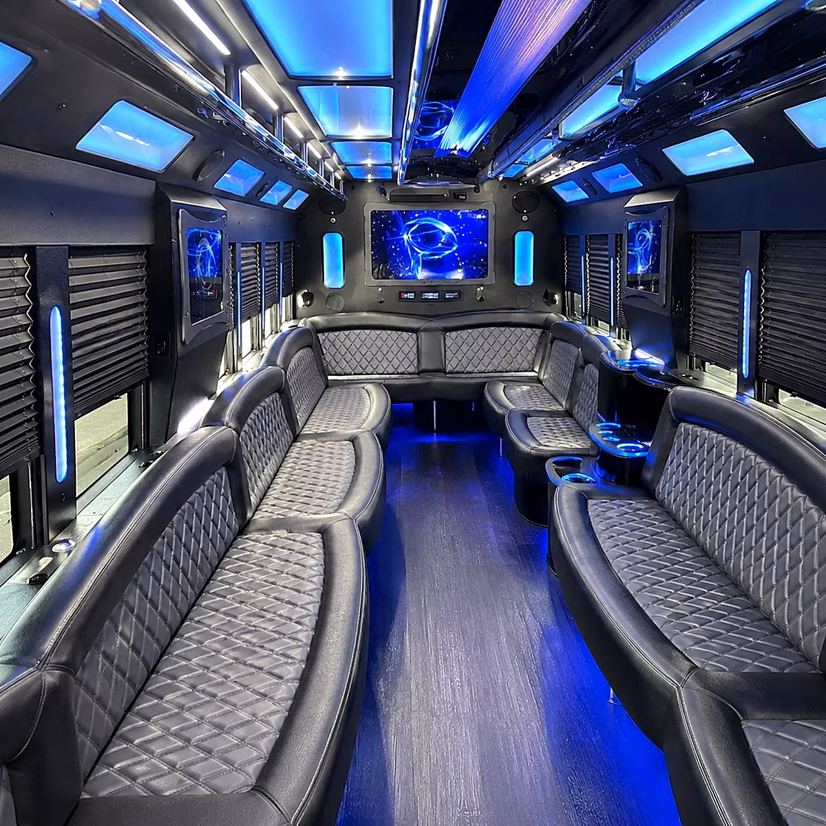 fayetteville 50 passenger party bus interior